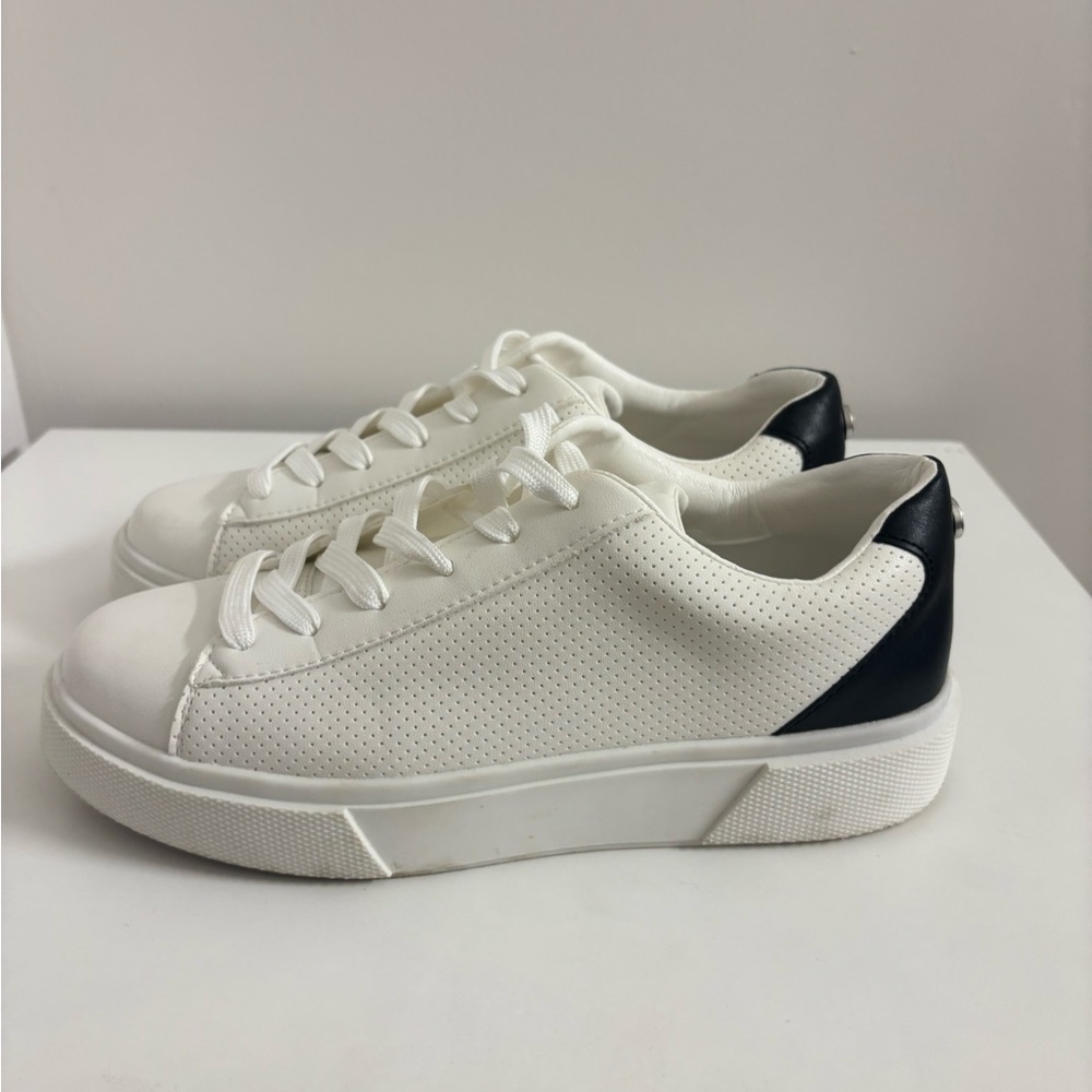 Steve Madden White Sneakers with Black Accents